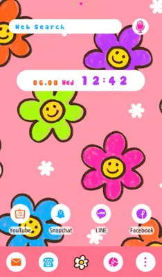 Smiley Flowers Theme +HOME android App screenshot 0